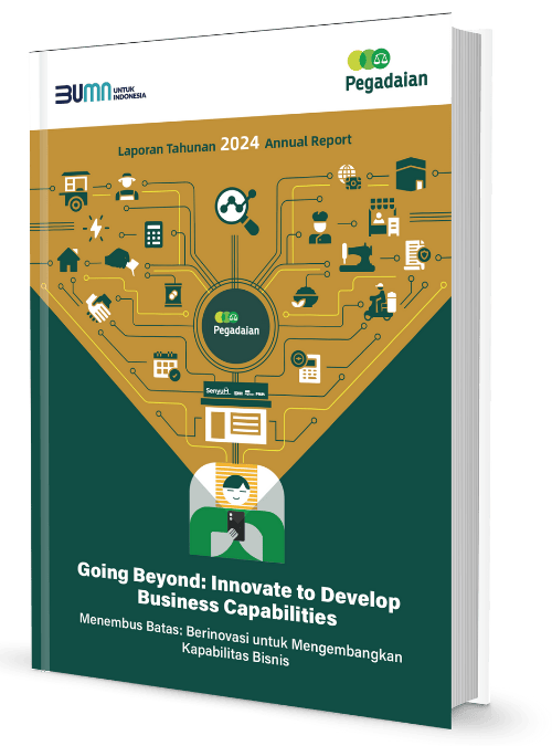 Sampul Annual Report 2024 Pegadaian yang dikerjakan AGS Consulting
