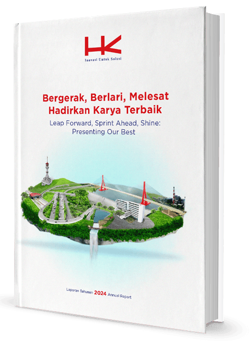 Sampul Annual Report 2024 Hutama Karya yang dikerjakan AGS Consulting