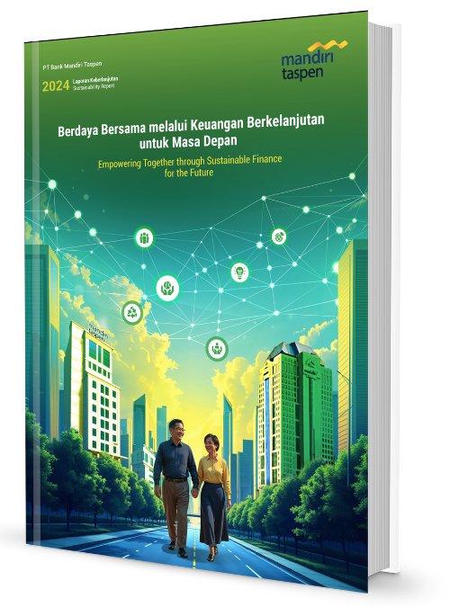 Sampul Sustainability Report 2024 Bank Mandiri Taspen yang dikerjakan AGS Consulting