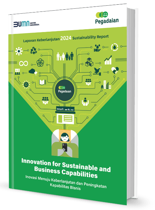 Sampul Sustainability Report 2024 Pegadaian yang dikerjakan AGS Consulting